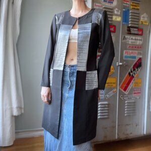 80s vintage duster metallic color block duster 1980s